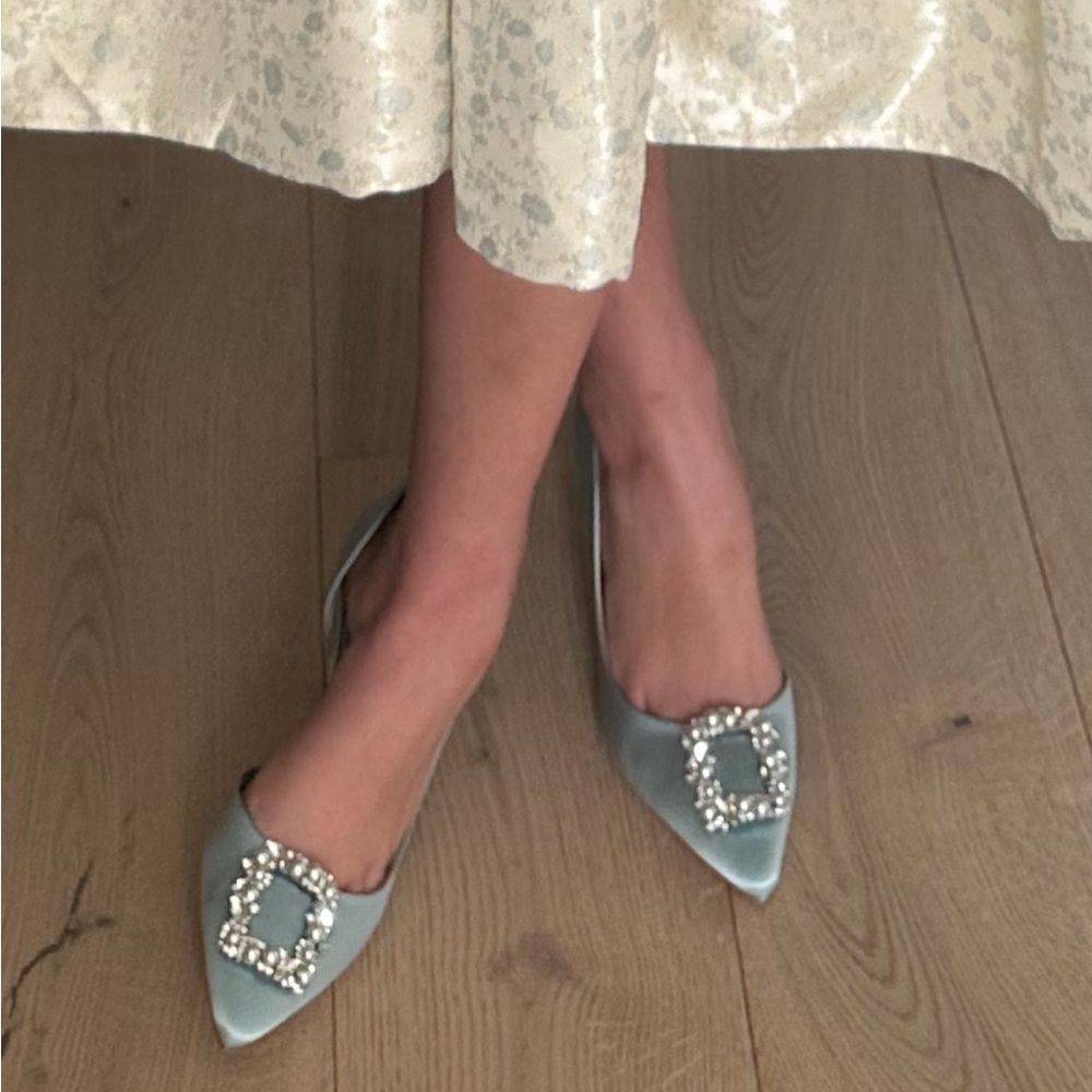 8.5 Fabia D’Orsay With Crystal Buckle: BLUE MIST